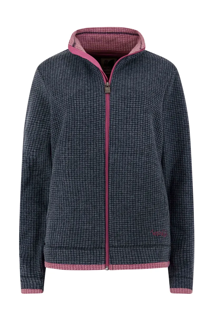 Ariana Eco Full Zip Grid Fleece Navy-1