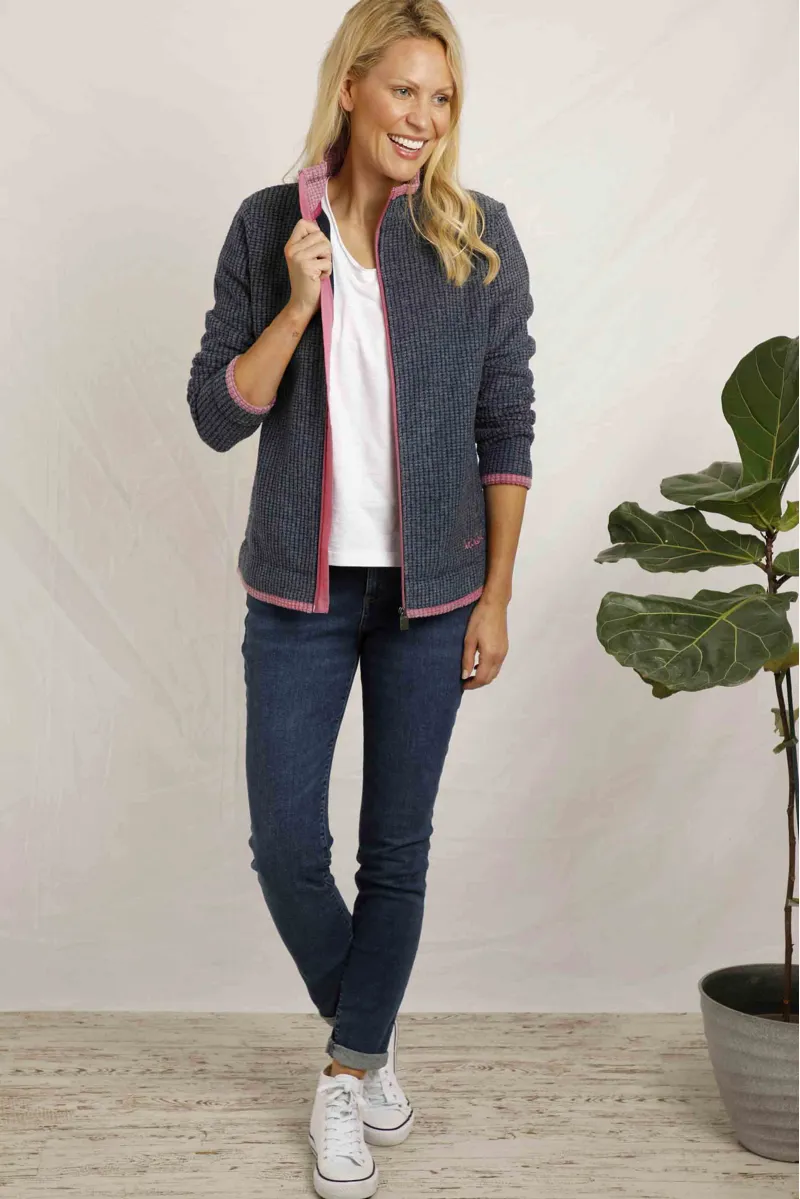 Ariana Eco Full Zip Grid Fleece Navy-3