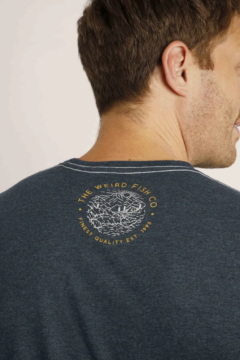 Weird Fish Lakes Peaks Graphic T-Shirt Navy-4