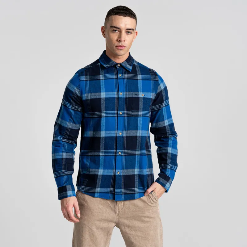 Craghoppers Men's Thornhill Long Sleeved Shirt Blue Navy Check-2