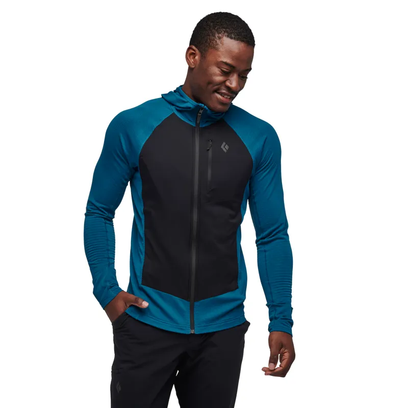 Black Diamond Coefficient LT Hybrid Mens Hoody in Kingfisher-Black