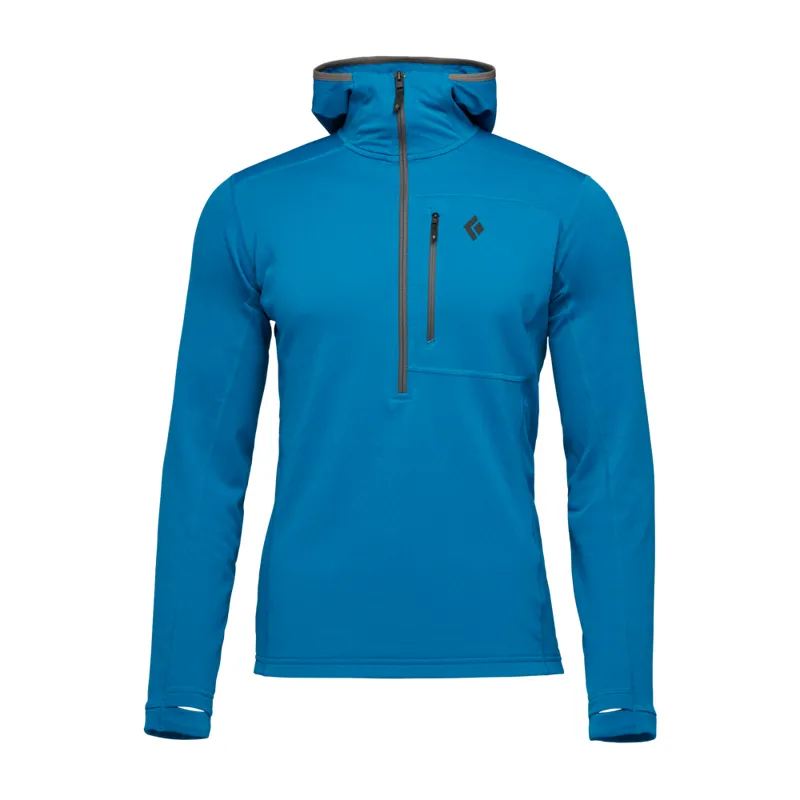 Black Diamond Coefficient Quarter Zip Mens Hoody in Kingfisher