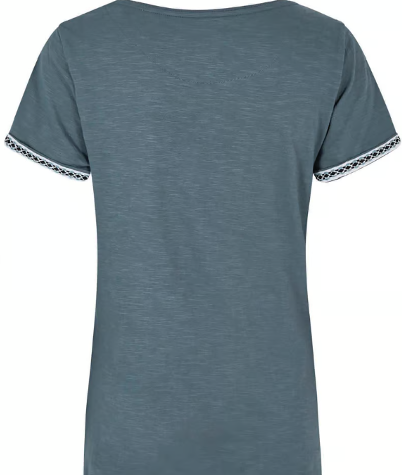 Weird Fish Teya Organic Cotton Tee China Blue-1