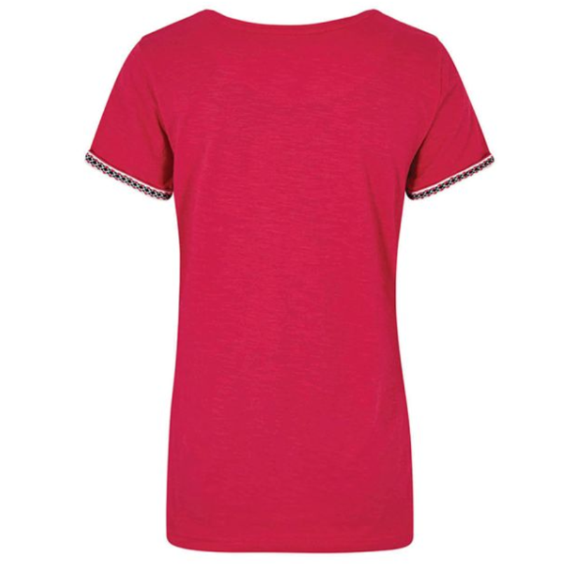 Weird Fish Teya Organic Cotton Tee Hot Pink-1